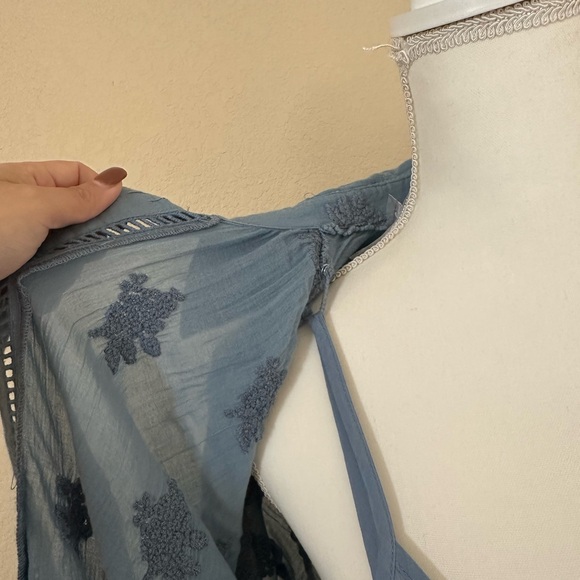 Sundance Blue Catalog Cloverfield Cotton Tunic Shirt Sz M Embroidered Coastal - Picture 11 of 13